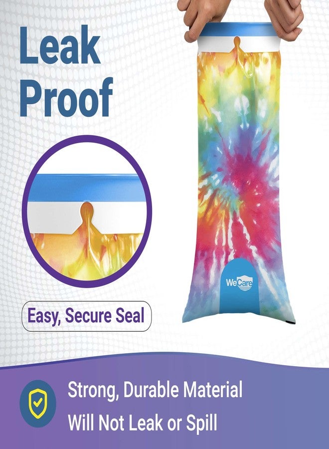WeCare Kids Vomit Bags Disposable 5 Pack - Individually Wrapped Barf Bags with Cute Tie Dye Print - Leak Proof Self Sealing Emesis Bags for Motion Car Sickness and Nausea - Ideal for Taxis, Airplane Travel - Image 2